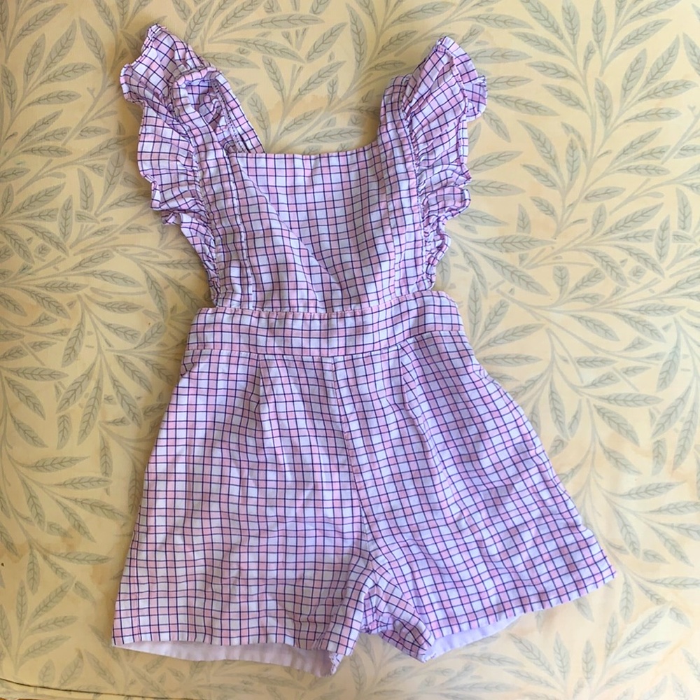 Bella Bliss baby girl romper blue white pink 2/2t